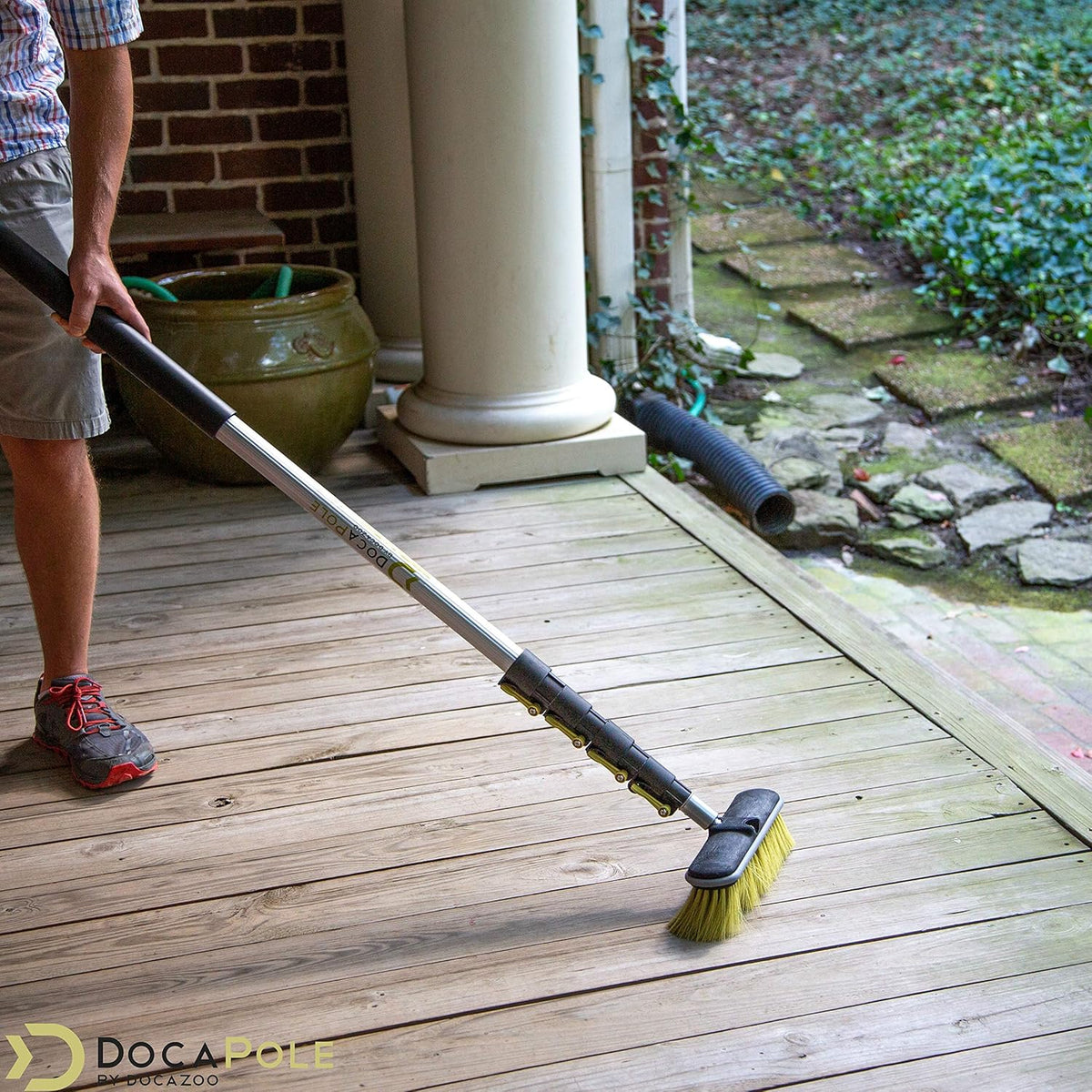 11 Inch Medium Bristle Deck Brush with Telescoping Pole B74985