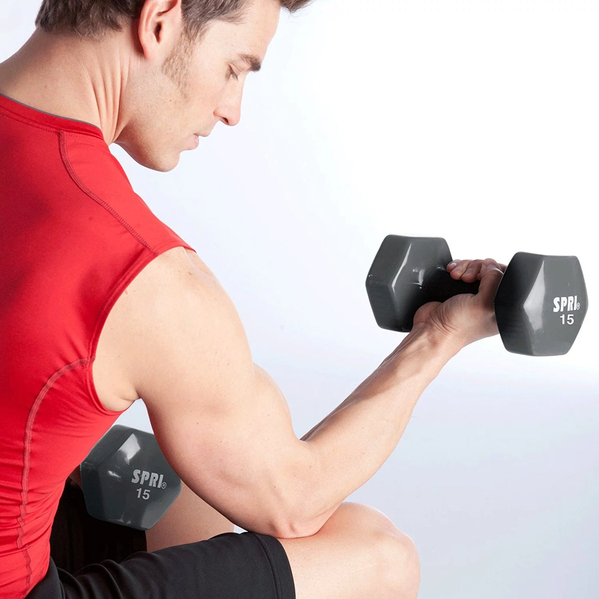 15 lb Pair Grey Dumbbells Z54182