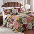 Antique Chic Reversible Cotton Patchwork Bedspread Set, 3-Piece King R59425