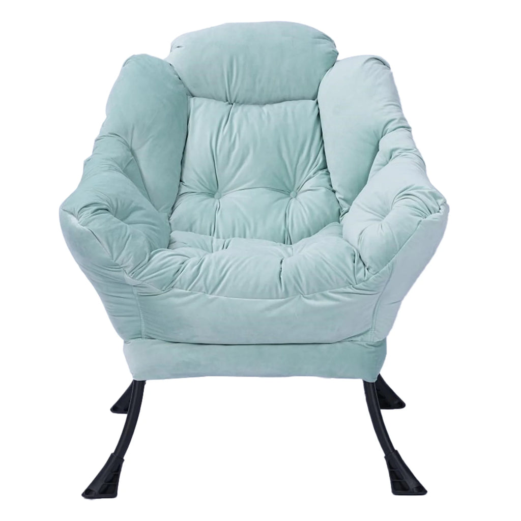 Green Upholstered Fabric Accent Chair with Ottoman C38925