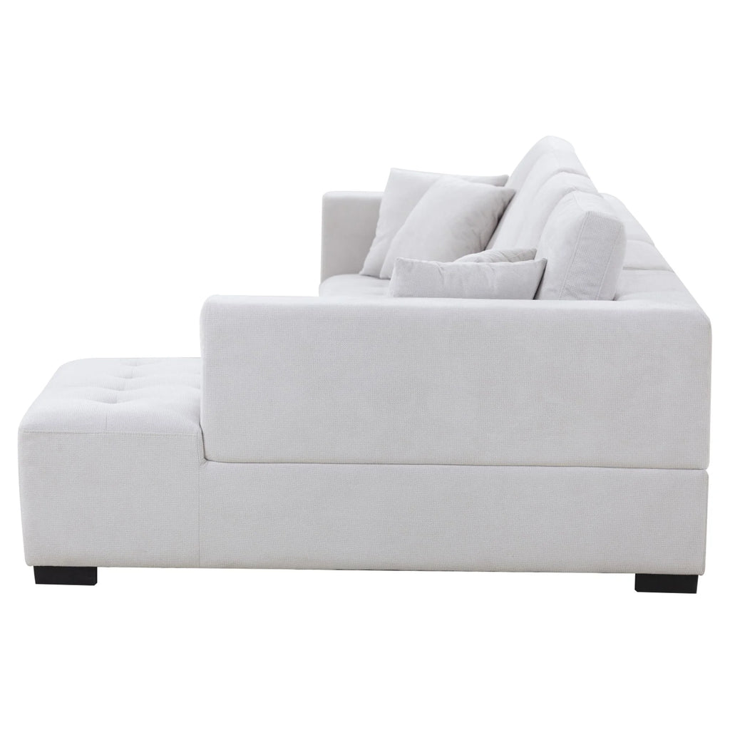 134'' Beige L-Shape Sectional Sofa Q11576