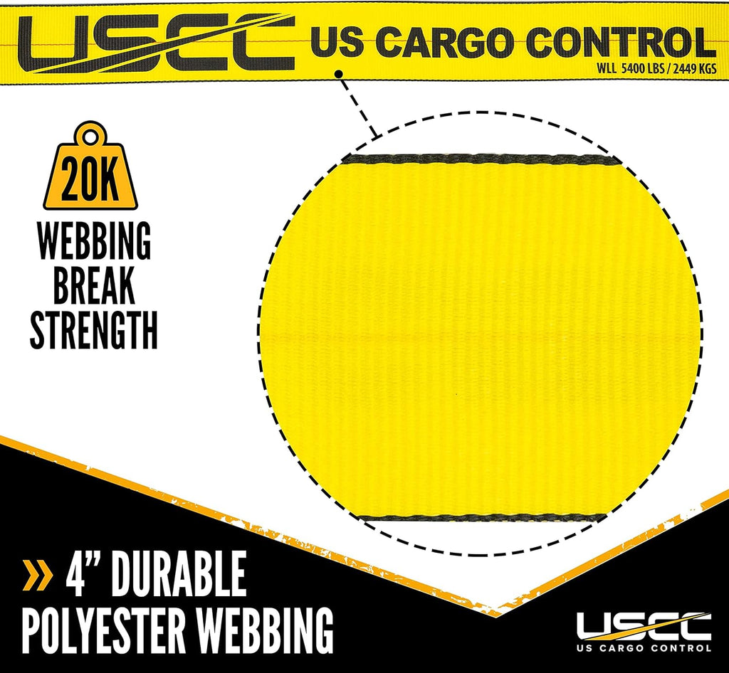 4 Inch x 30 Foot Winch Straps with Twisted Sewn Loop 10 Pack I519