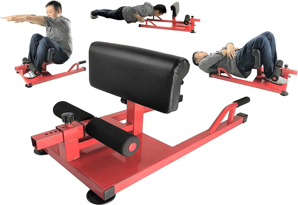 Red 8-in-1 Squat Bench Leg Exerciser J11130
