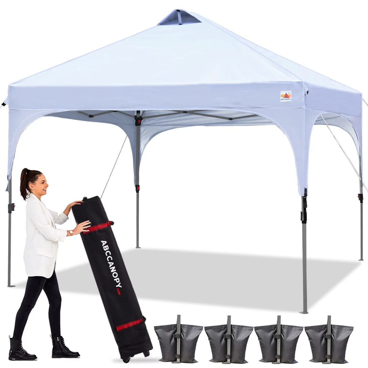 10' x 10' White Outdoor Pop up Canopy Tent K32313