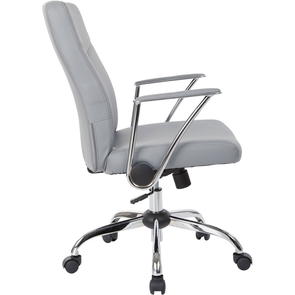 Charcoal Faux Leather Chair with Chrome Base X5778