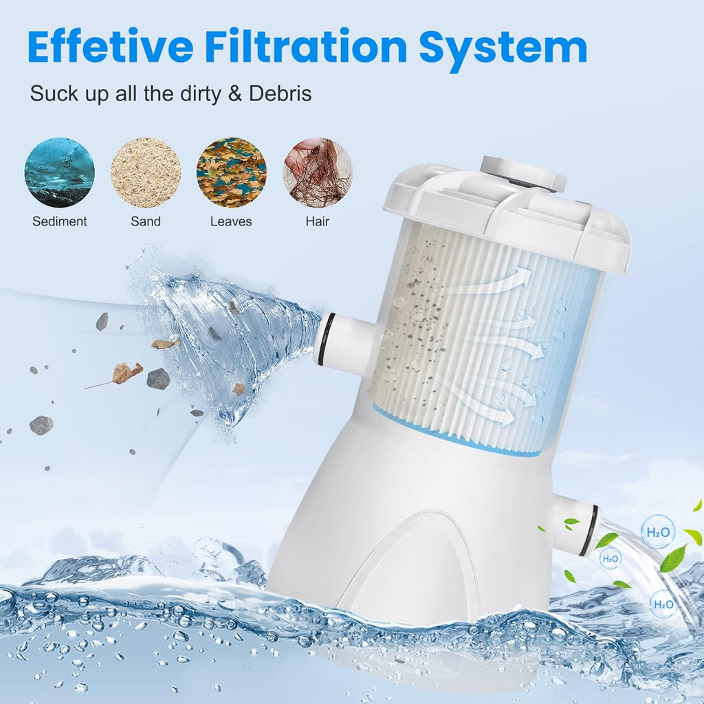 Above Ground Pool Pump, 600 GPH Filter Pump, Includes Filter Pump Cartridge I109376
