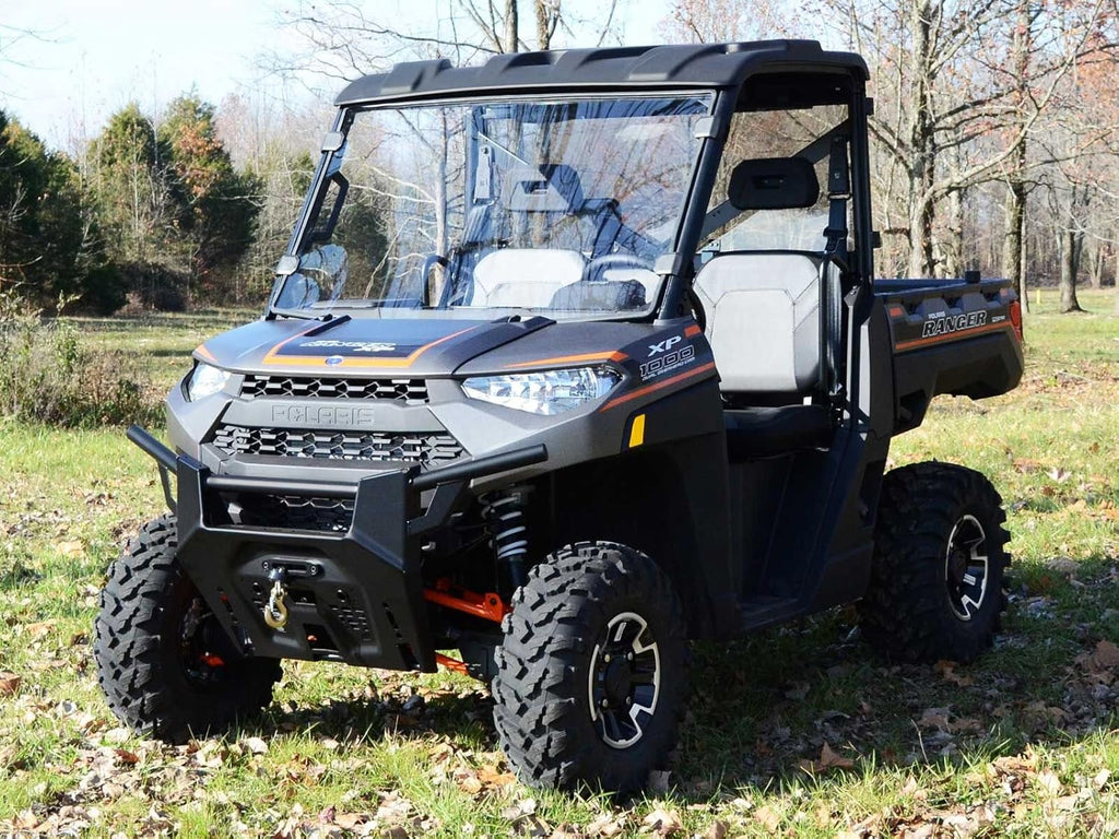 Full Front Windshield for Polaris Ranger XP 900 / XP 900 Crew, 1/4 Clear Polycarbonate H355
