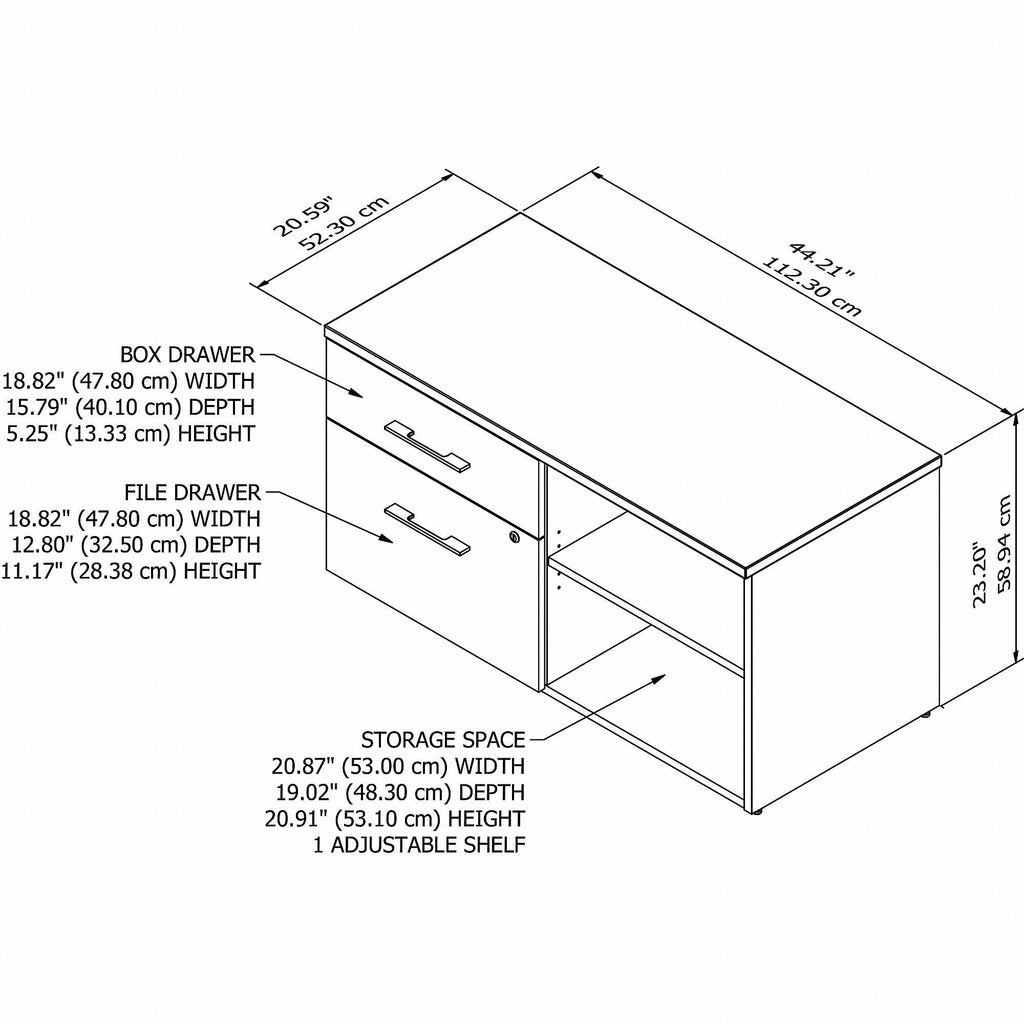 Storm Gray Storage Cabinet with Drawers and Shelves U216908