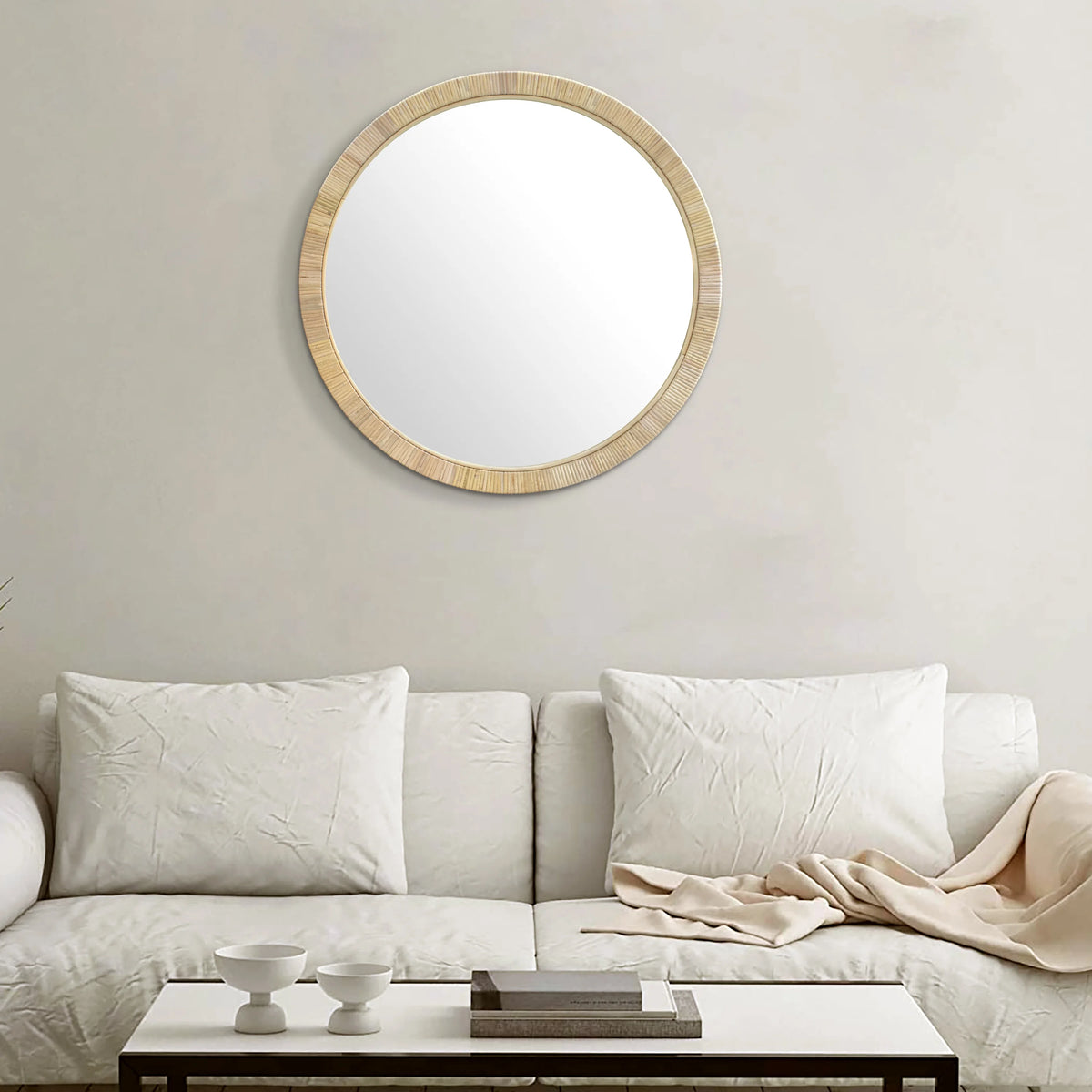 Rattan Round Wall Mirror T297