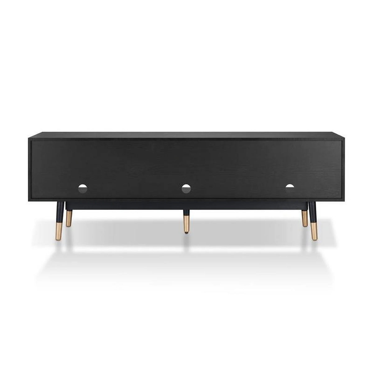 Mid-Century Modern Wood 3-Drawer TV Stand in Black A1011