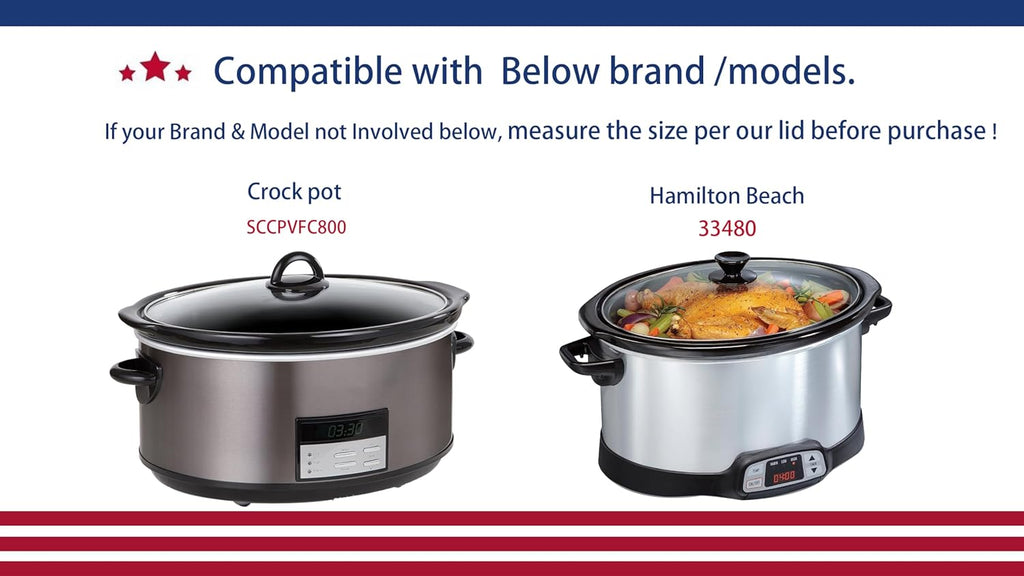 Oval glass lid for 8qt slow cooker F7996