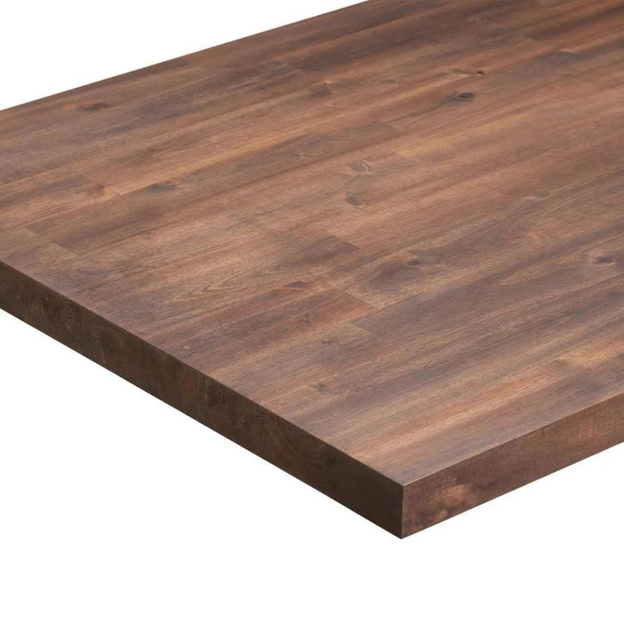 4-ft Espresso Stained Straight Butcher Block Acacia Kitchen Countertop in Brown L737