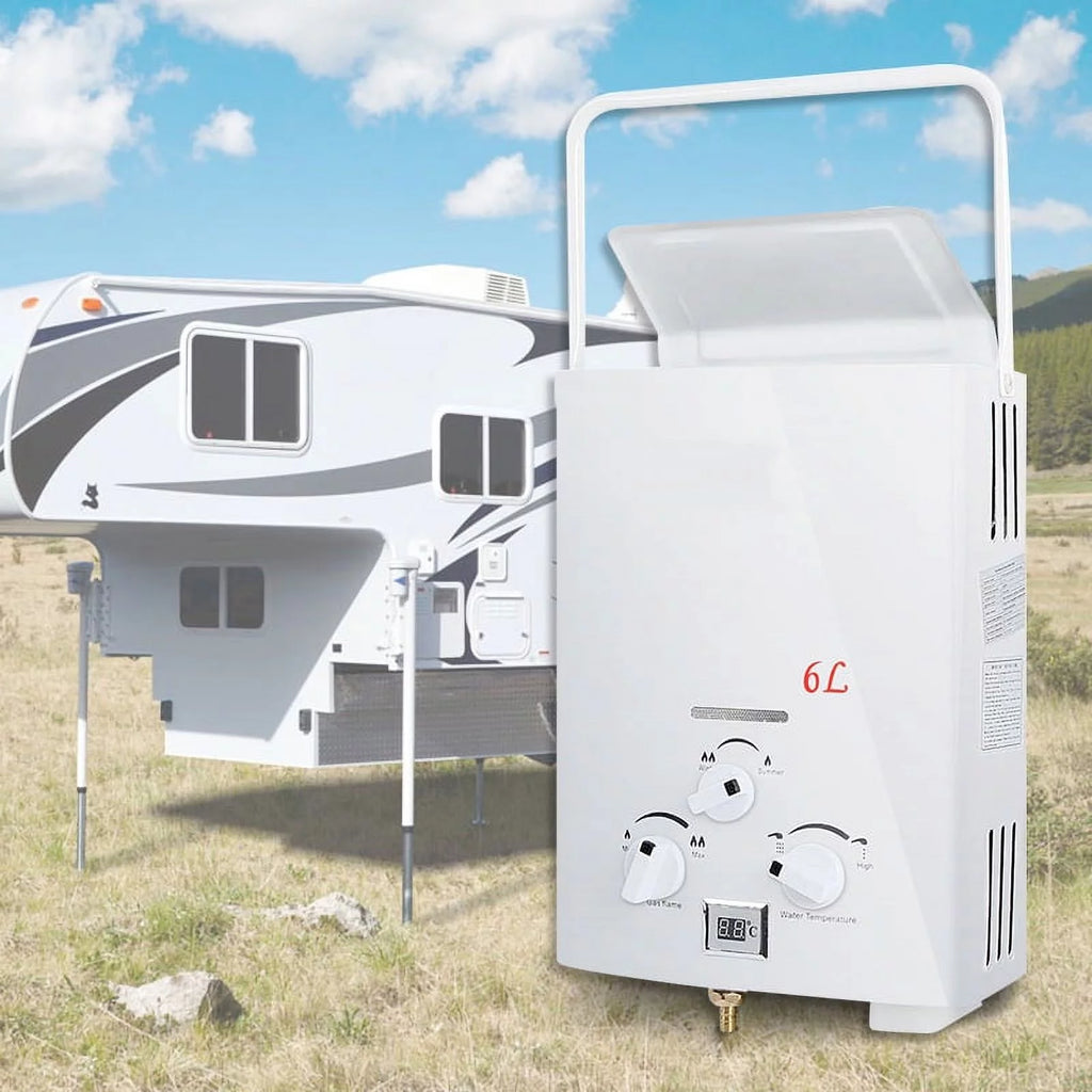 6L Portable Tankless Water Heater 1.6 GPM LPG with Digital Display V489027