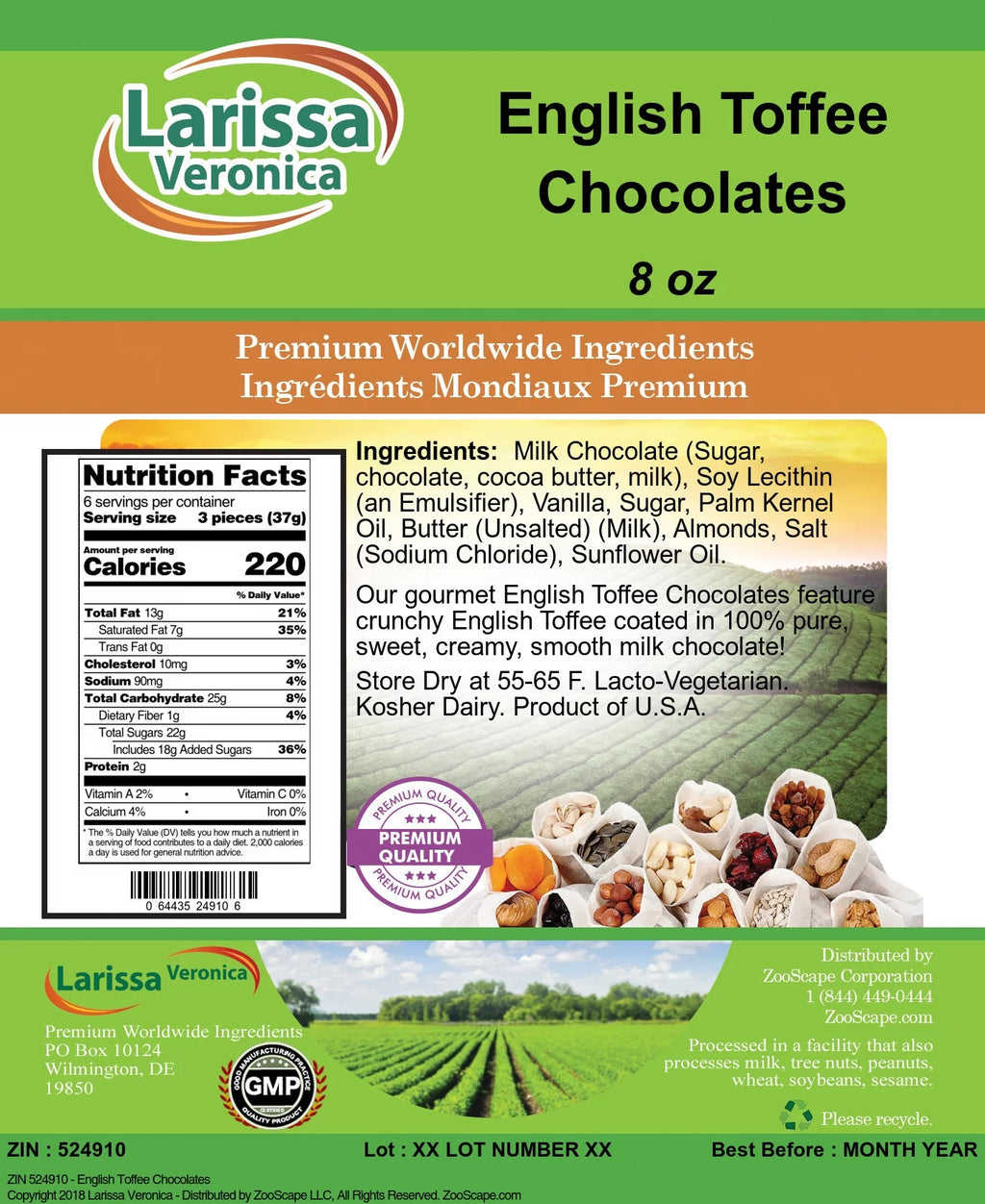 English Toffee Chocolates 8 oz 2-Pack X619