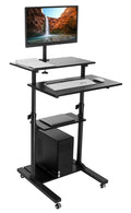 Mobile Height Adjustable Standing Desk Cart with Monitor Arm G294