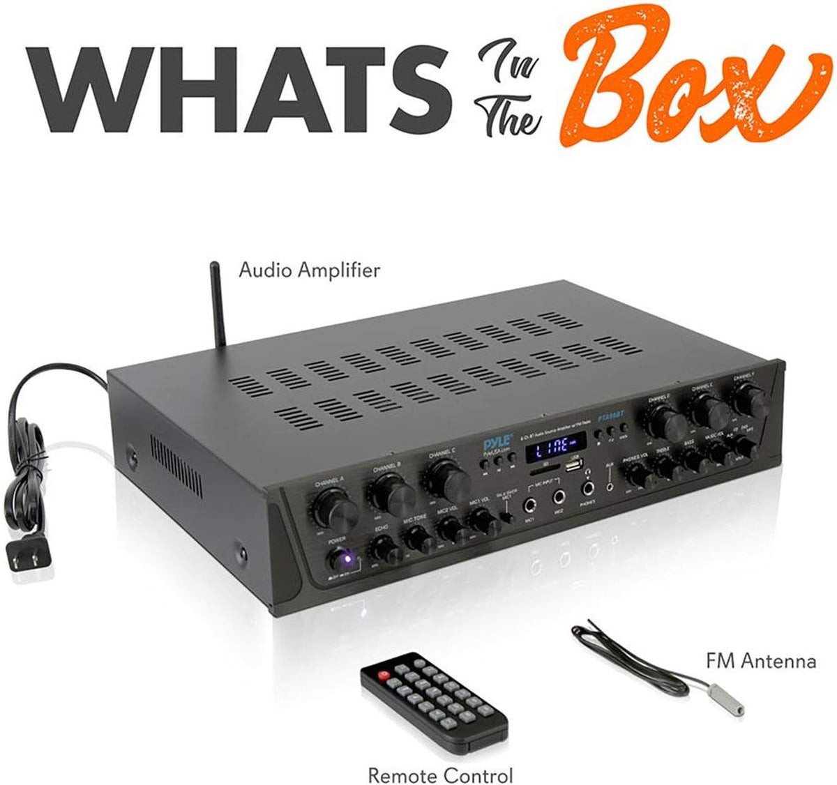 Wireless Bluetooth Stereo Receiver Amp, 6 Channel 600Watt T35725