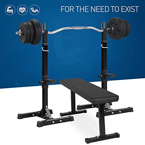 Pair of Adjustable Solid Steel Squat Rack Stands B54638
