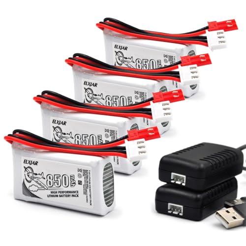 7.4V 850mAh LiPo Battery with JST Plug I1399