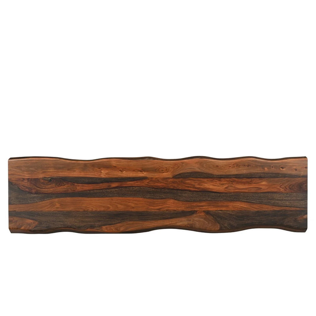68" Live Edge Solid Wood Dining Bench in Dark Brown K45874