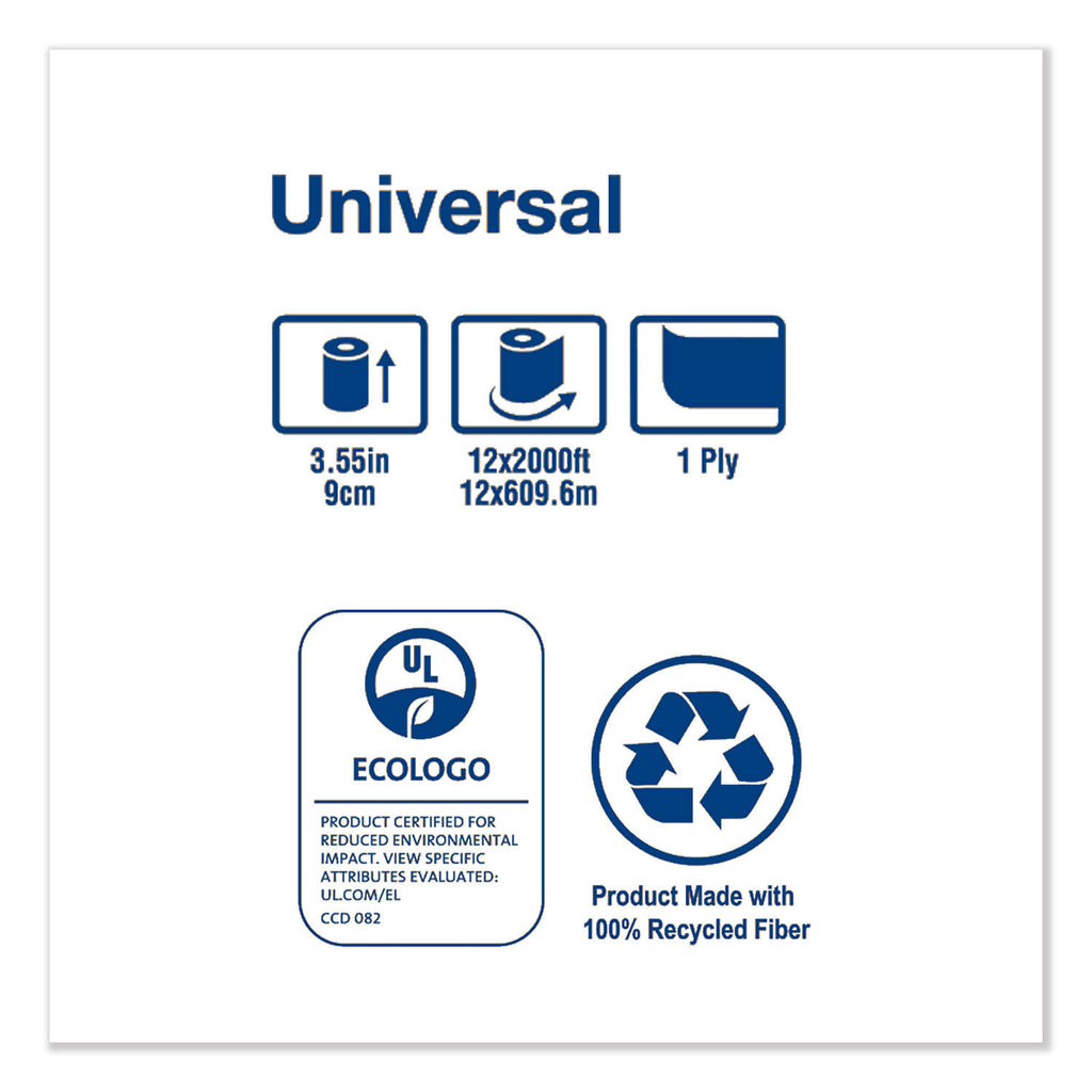 Jumbo Bath Tissue, 1-Ply, White, 2,000 ft, 12 Roll Q22722