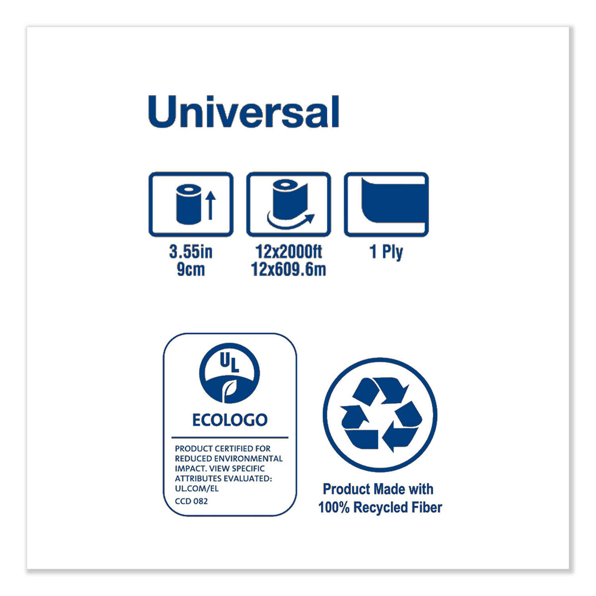 Jumbo Bath Tissue, 1-Ply, White, 2,000 ft, 12 Roll Q22722