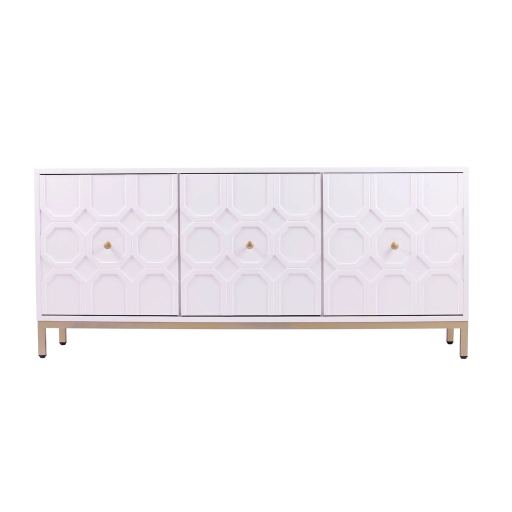 Antique White 3-Door Accent Cabinet W482