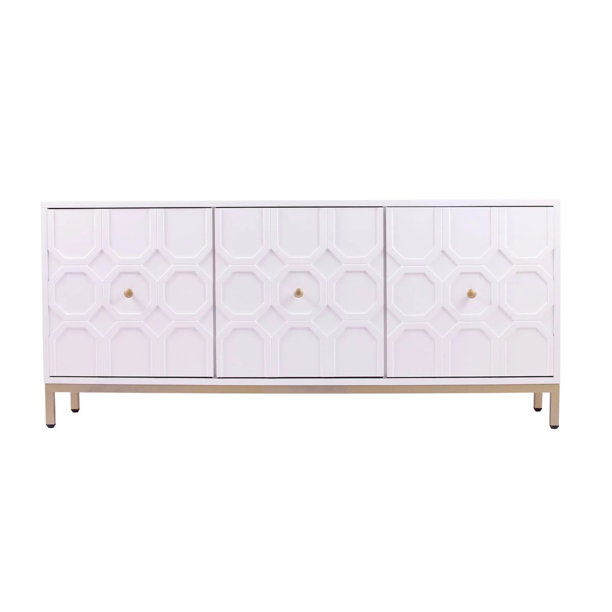 Antique White 3-Door Accent Cabinet W482