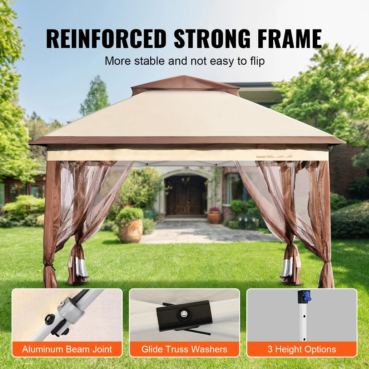 11 x 11 FT Pop up Gazebo with Mosquito Netting G22992