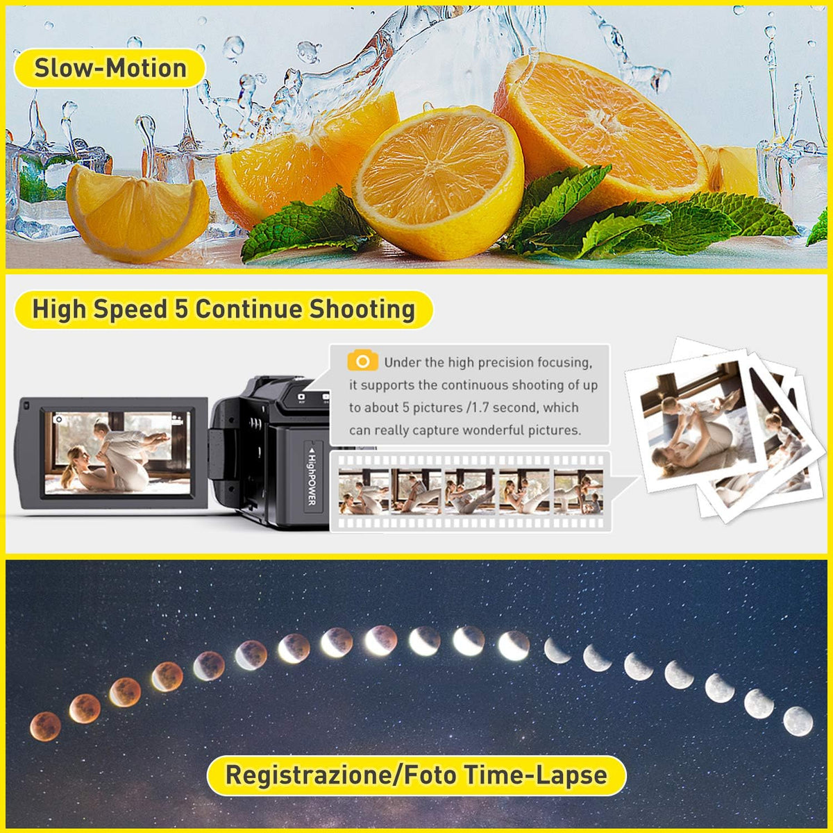 4K Video Camera WiFi Camcorder with 16X Digital Zoom V41916