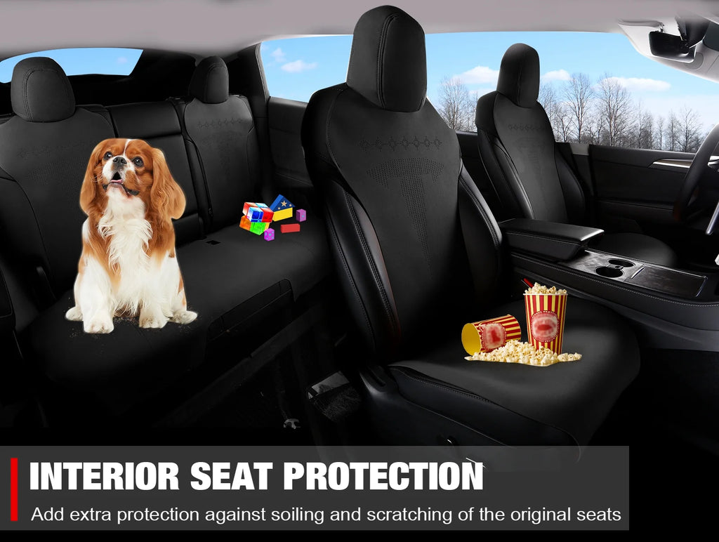 Black Suede Leather Seat Cover Cushion Protectors L810797