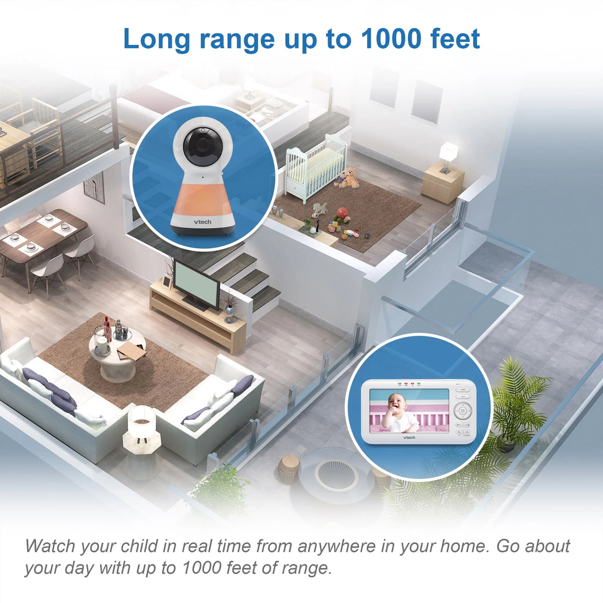 2 Camera 5" Video Baby Monitor with Pan Scan and Night Light Z118191