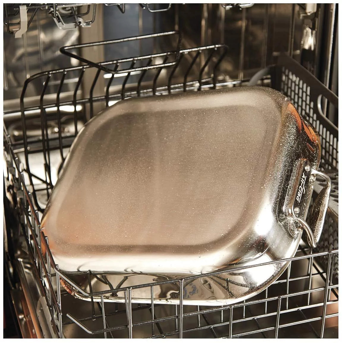 Large Stainless Steel Nonstick Roaster with Rack D116740