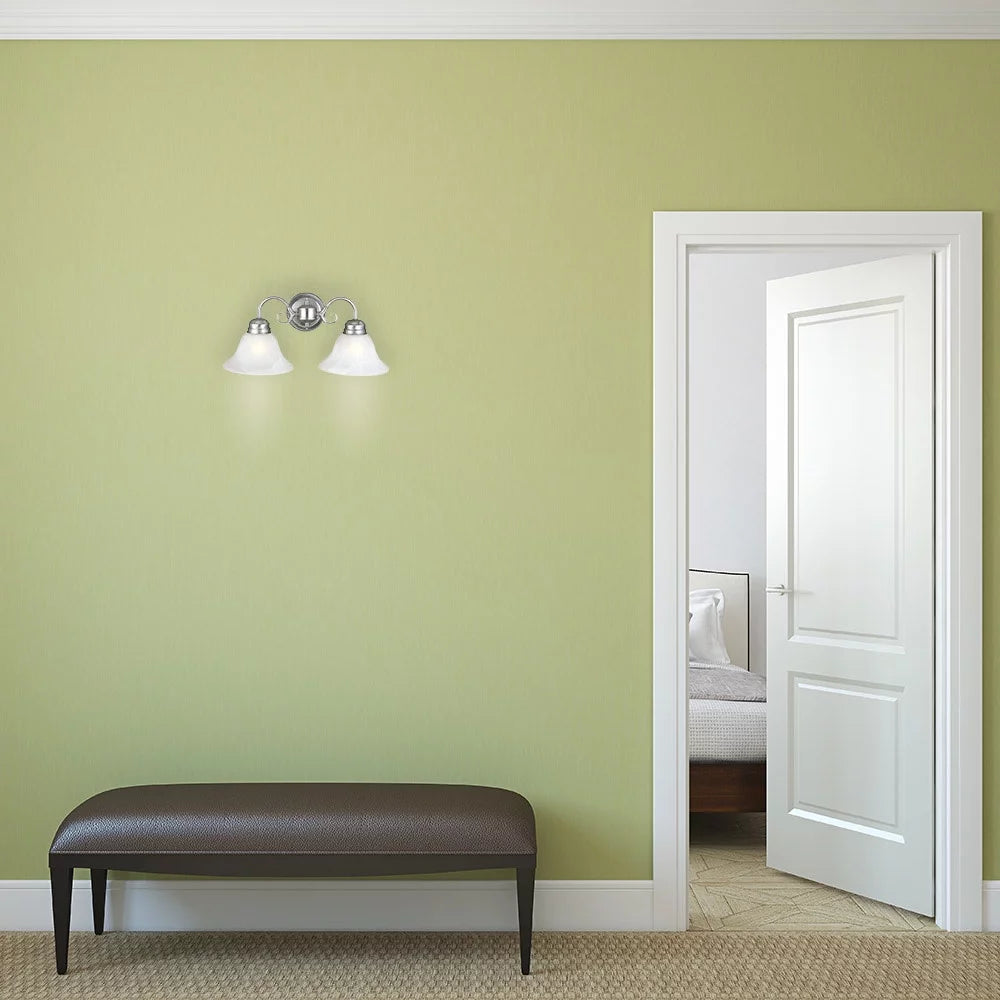 2-Light Dimmable Wall Light with Alabaster Glass O303440