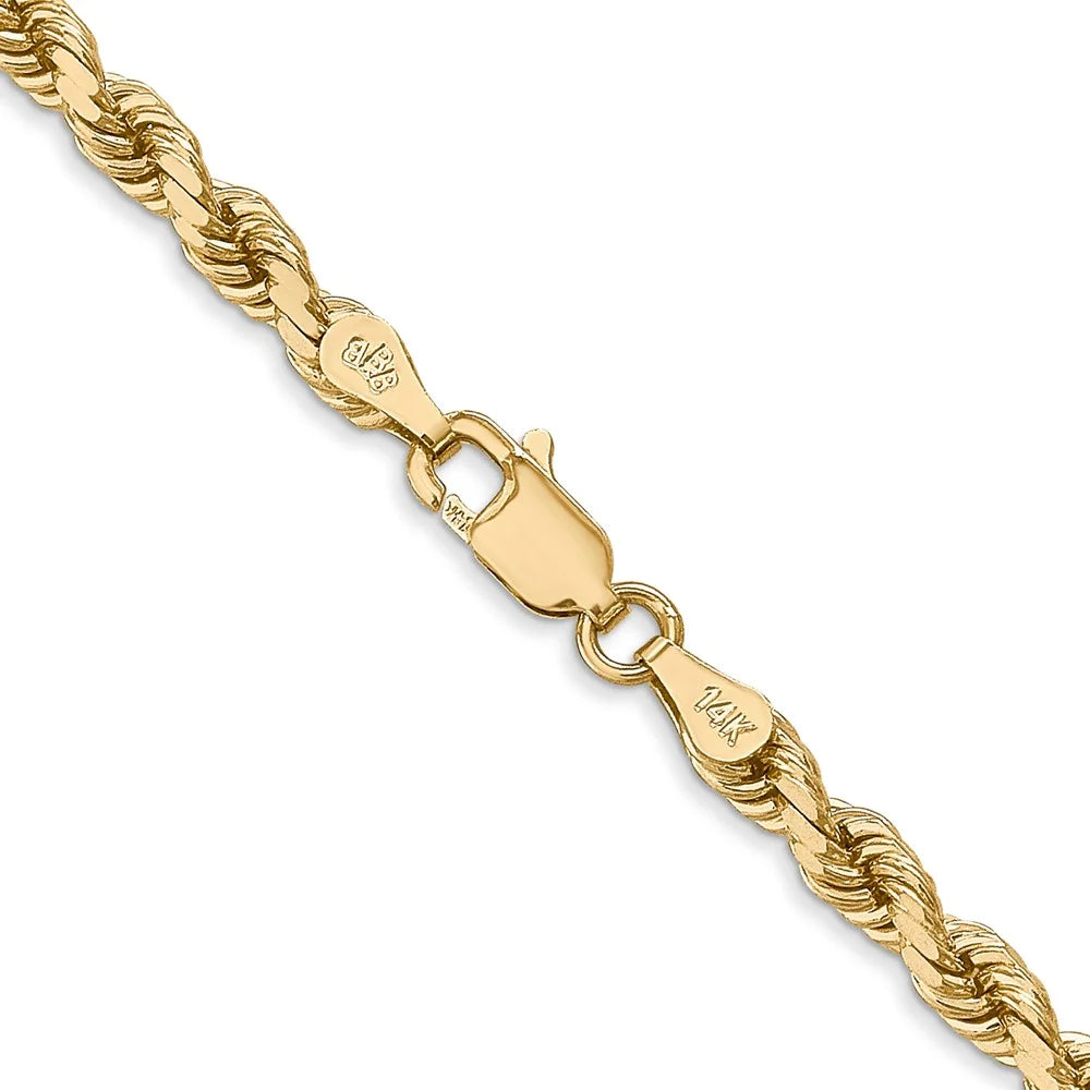 14 Karat Yellow Gold 4mm Diamond-cut Rope Chain R407