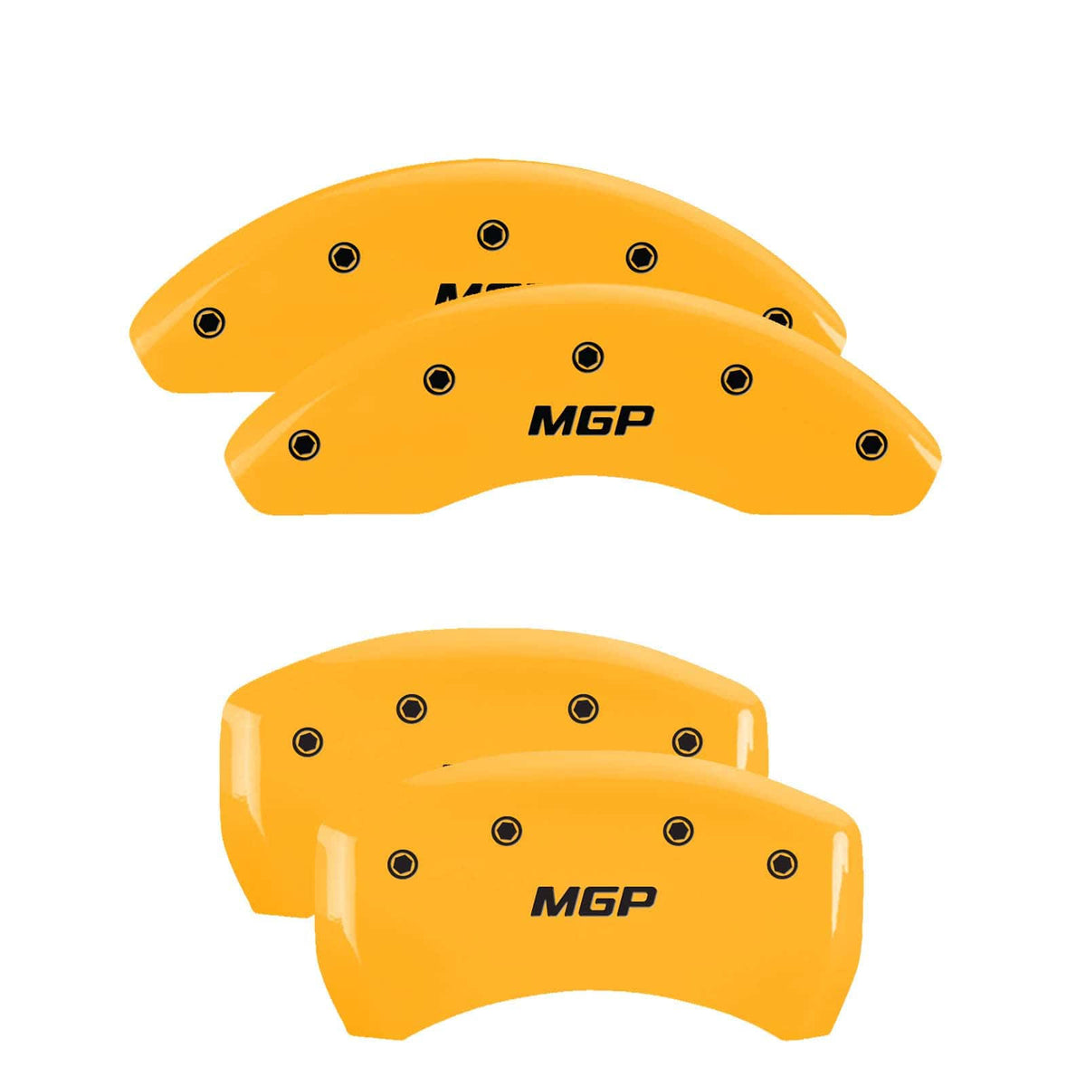 4 Caliper Covers Yellow Finish Black G691