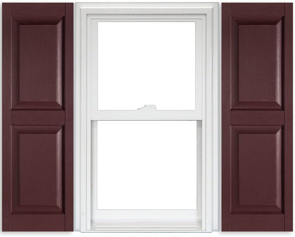 White Vinyl Raised Panel Shutters 15 Inch x 51 Inch Pack of 2 F29527