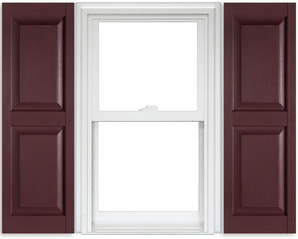 White Vinyl Raised Panel Shutters 15 Inch x 51 Inch Pack of 2 F29527