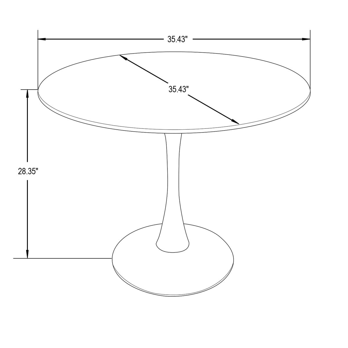 Black Round Dining Table with Wood Top and Iron Pedestal Base O402