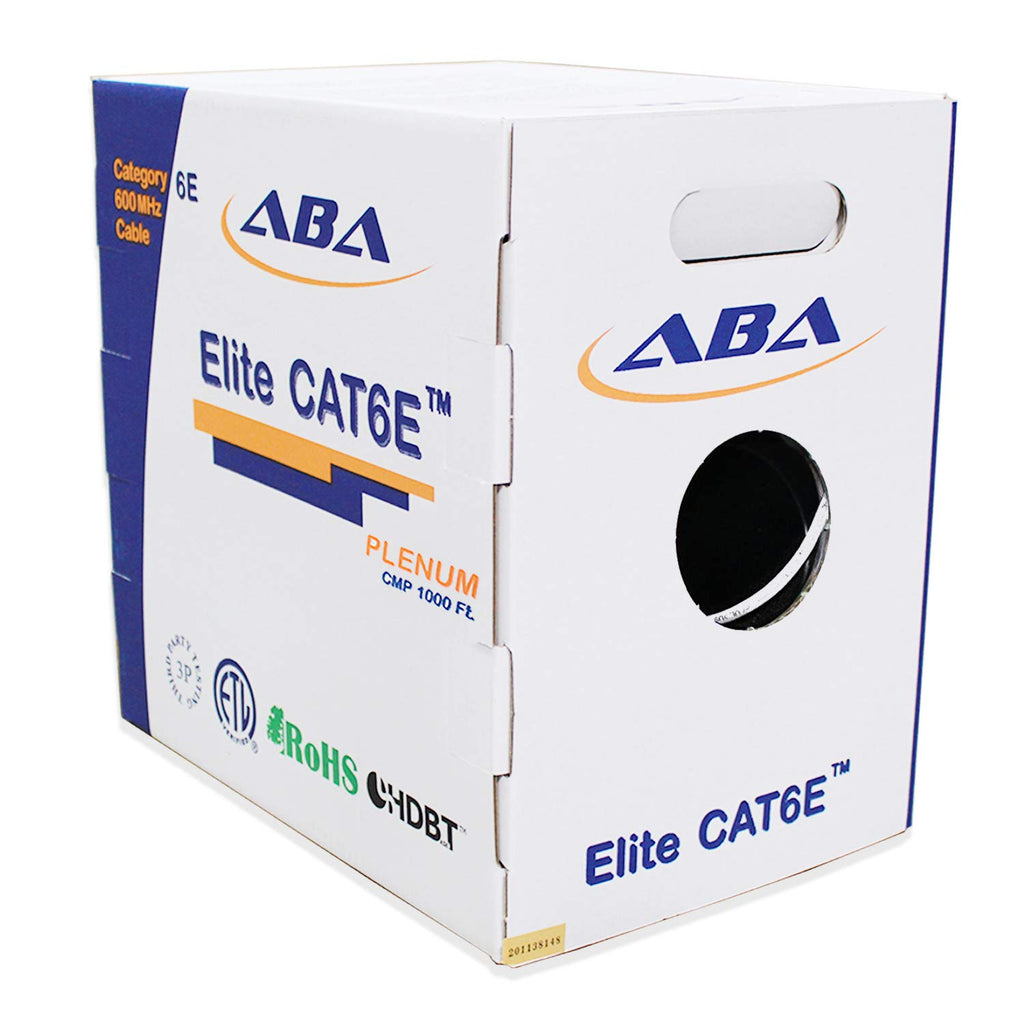 Cat6e Plenum 23AWG UTP 1000 Feet Solid Pure Copper Cable I682463