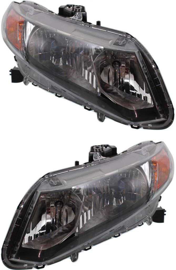Headlight Assembly Pair for Honda Civic 2012 Hybrid W496660