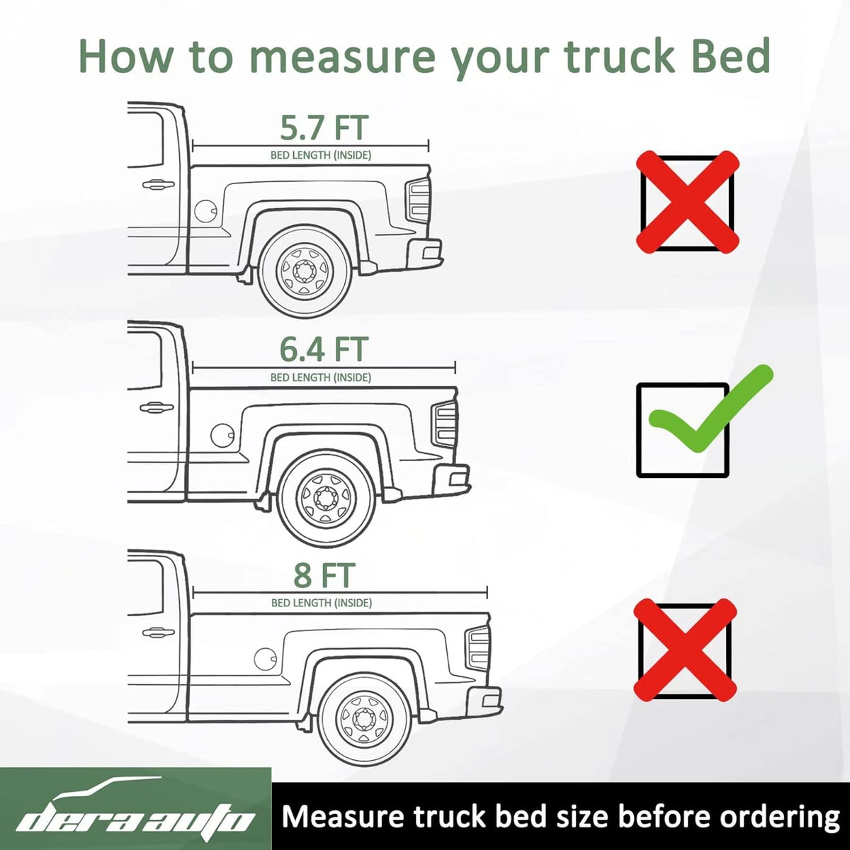 Hard Tri-Fold Truck Bed Tonneau Cover for 2019-2022 Ram 1500, 6.4ft Bed C7548