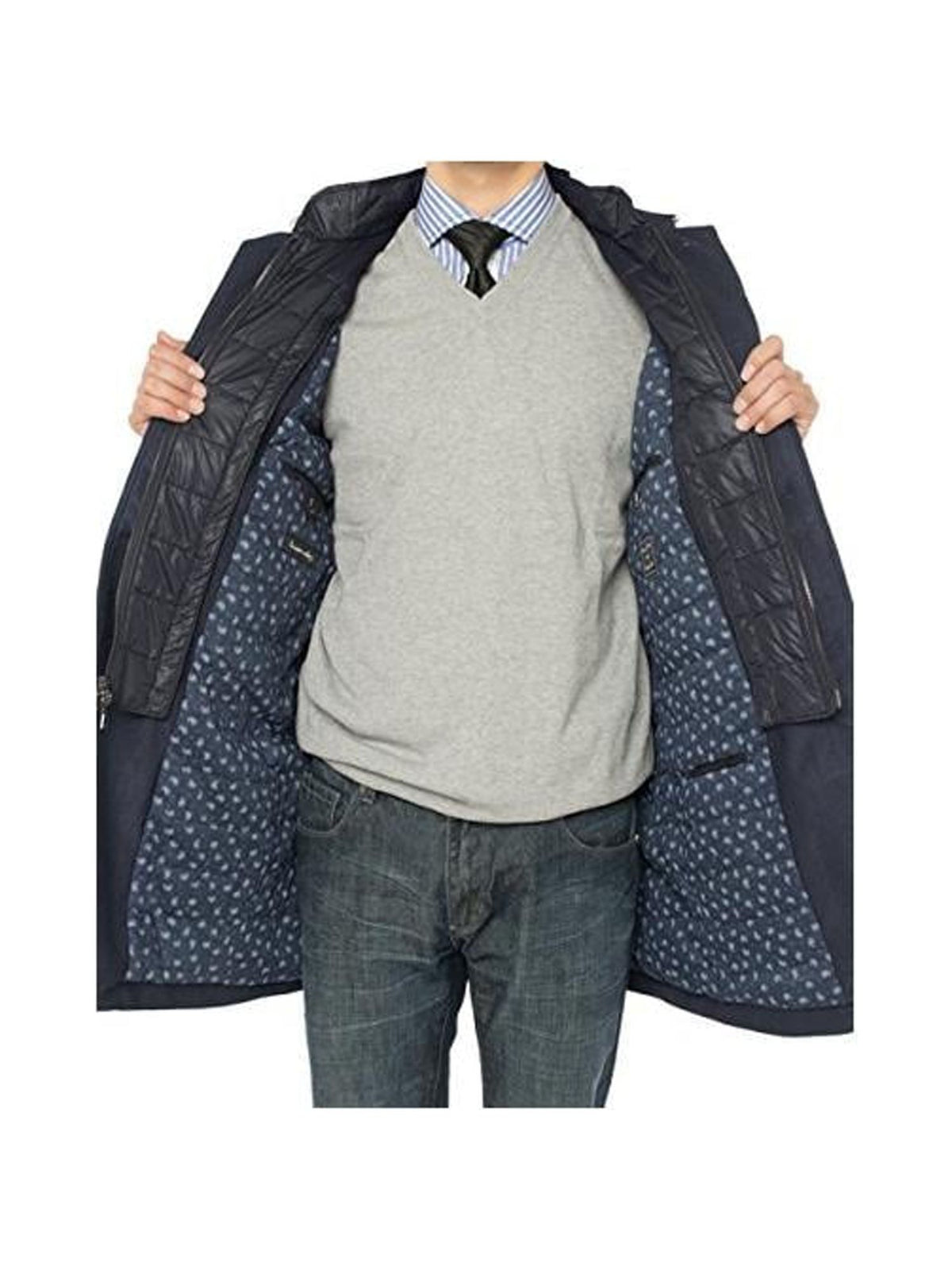 Navy Blue Insulated Coat X661