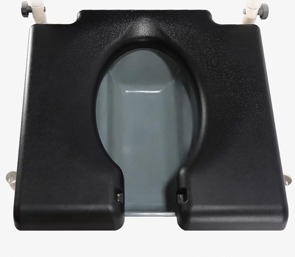 Shower Commode Wheelchair with Lockable Wheels, Drop Arms and Removable Pail, Adjustable Height U3618