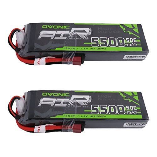 2x 5500mAh 50C 3S 11.1V Lipo Battery Deans R173634