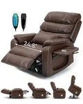 Large Power Lift Recliner with Heated and Massage, Dual Motor, 25in Extra Wide Seat Y561