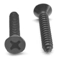 10-16 x 1 1/2 Sheet Metal Screw Phillips Flat Head Type AB Low Carbon Steel Black Oxide J8154