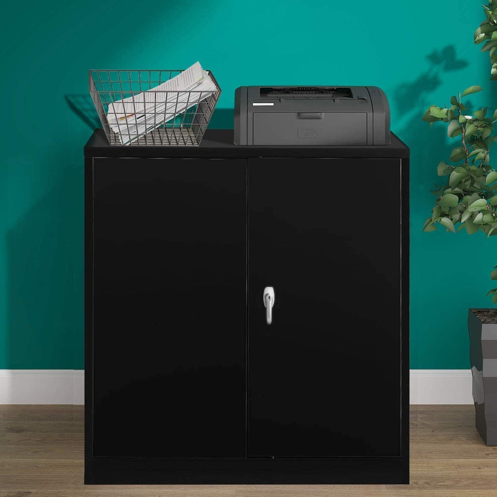 Lockable Steel Storage Cabinet with 2 Adjustable Shelves D53062