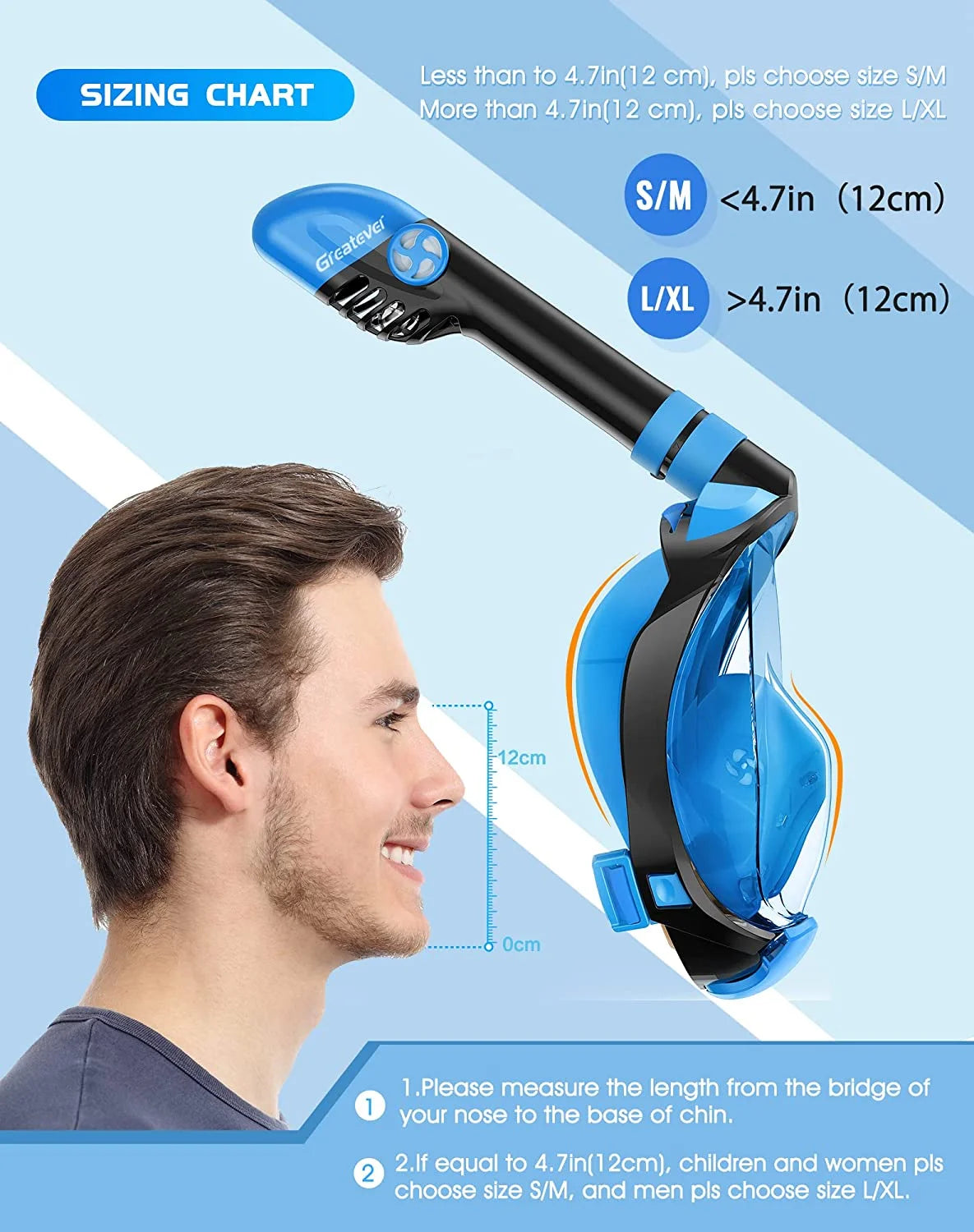 Full Face Snorkel Mask with Camera Mount X352