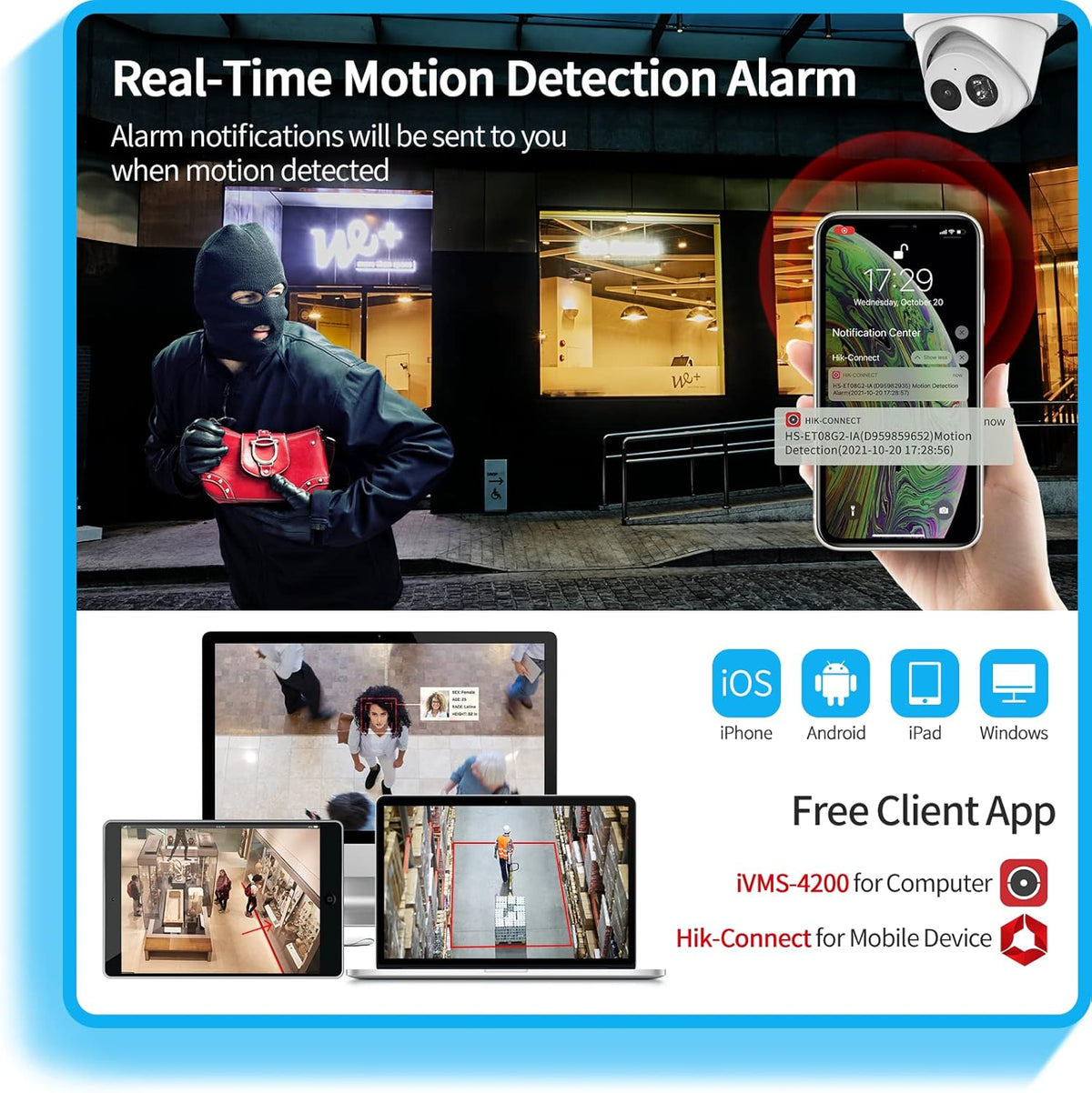 4K PoE Turret IP Camera with 2.8mm Lens, Night Vision, IP67 Waterproof P4672