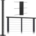 Black Powder Coated Stainless Steel Weldless Flat Top Post L57471